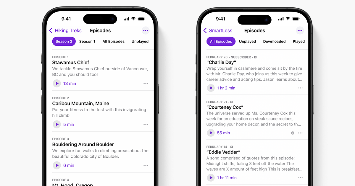 How to set the order of podcast episodes